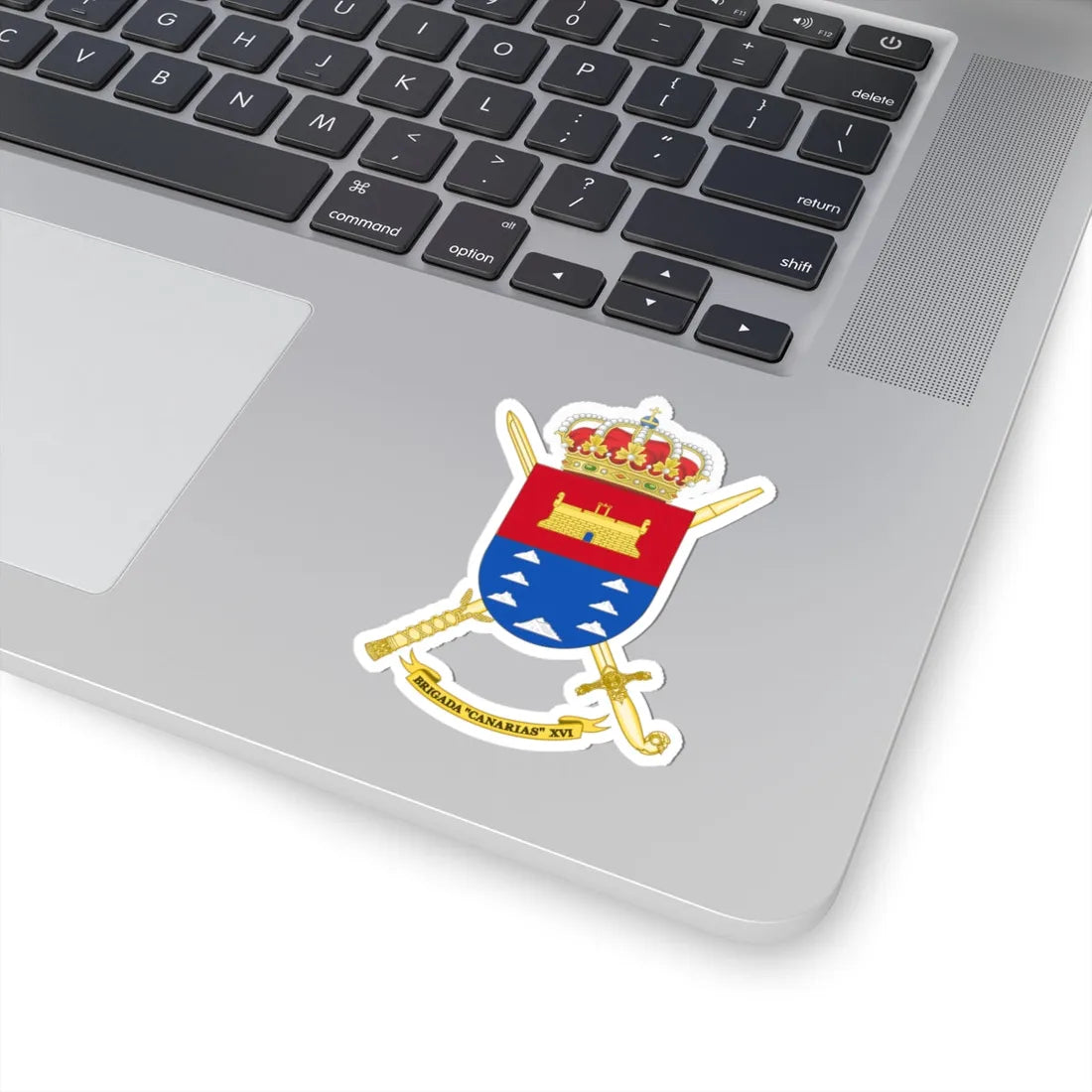 Coat of Arms of the 16th Brigade Canarias Polyvalent Brigade (Spain) (Coat of Arms) STICKER Vinyl Kiss-Cut Decal - The Sticker Space