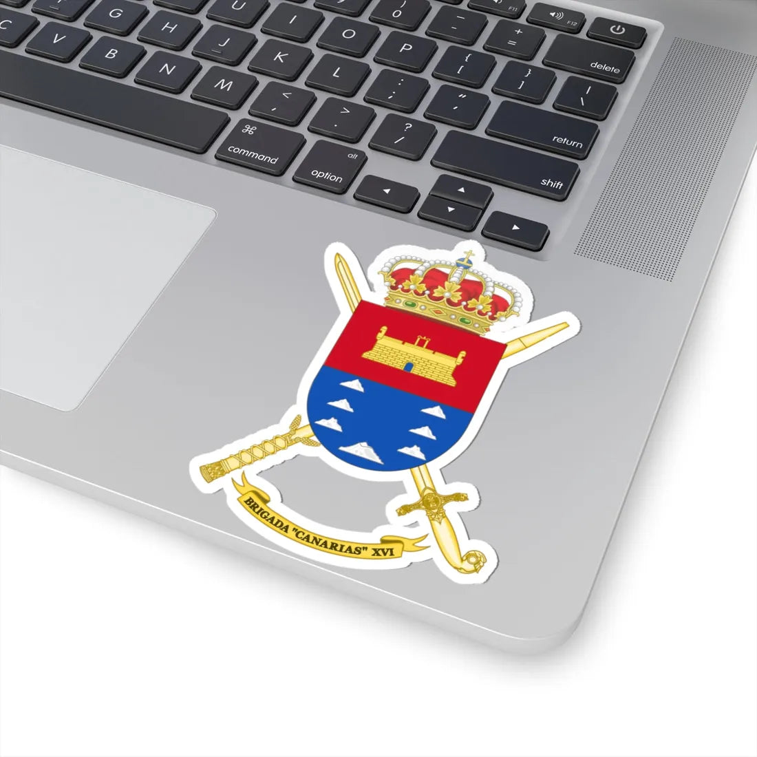 Coat of Arms of the 16th Brigade Canarias Polyvalent Brigade (Spain) (Coat of Arms) STICKER Vinyl Kiss-Cut Decal - The Sticker Space