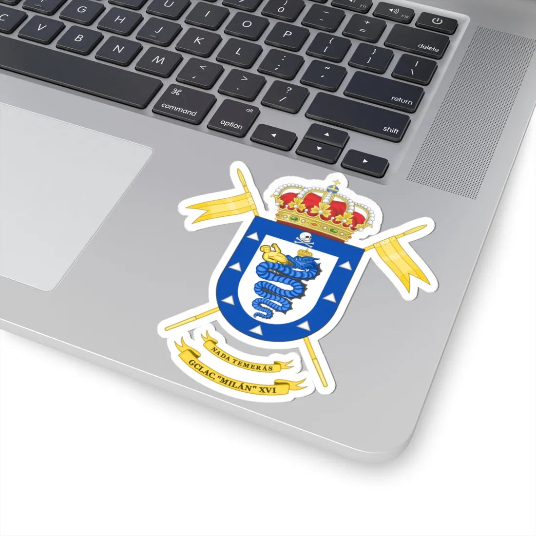 Coat of Arms of the 16th Light Armored Cavalry Group Milán (Spain) (Coat of Arms) STICKER Vinyl Kiss-Cut Decal - The Sticker Space