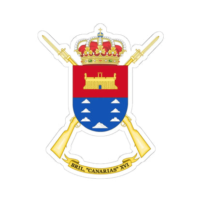 Coat of Arms of the 16th Light Infantry Brigade Canarias (Spain) (Coat of Arms) STICKER Vinyl Kiss-Cut Decal 6 Inch White - The Sticker Space