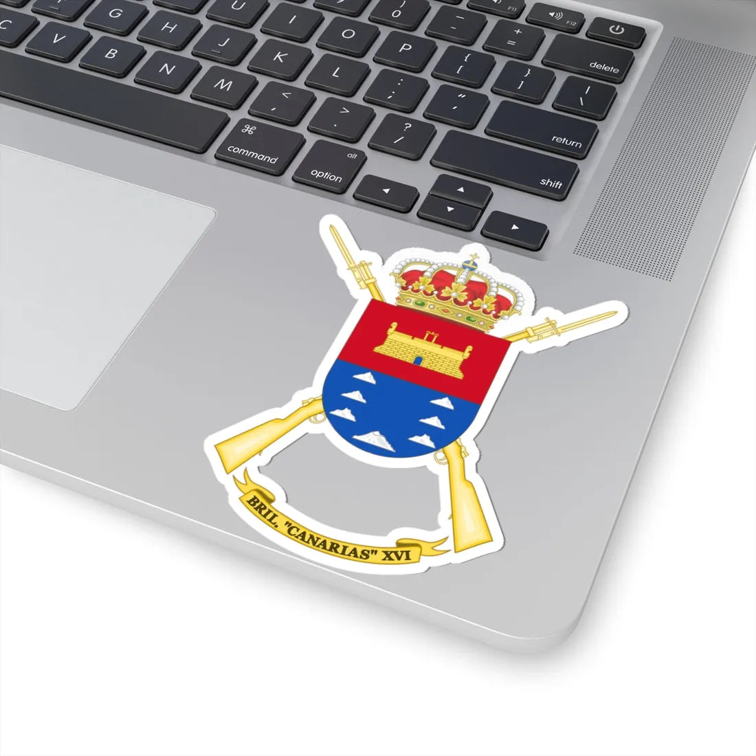 Coat of Arms of the 16th Light Infantry Brigade Canarias (Spain) (Coat of Arms) STICKER Vinyl Kiss-Cut Decal - The Sticker Space