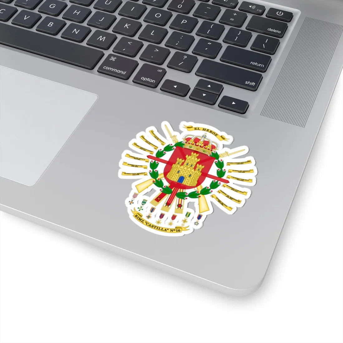 Coat of arms of the 16th Mechanized Infantry Regiment Castilla (Spain) (Coat of Arms) STICKER Vinyl Kiss-Cut Decal - The Sticker Space