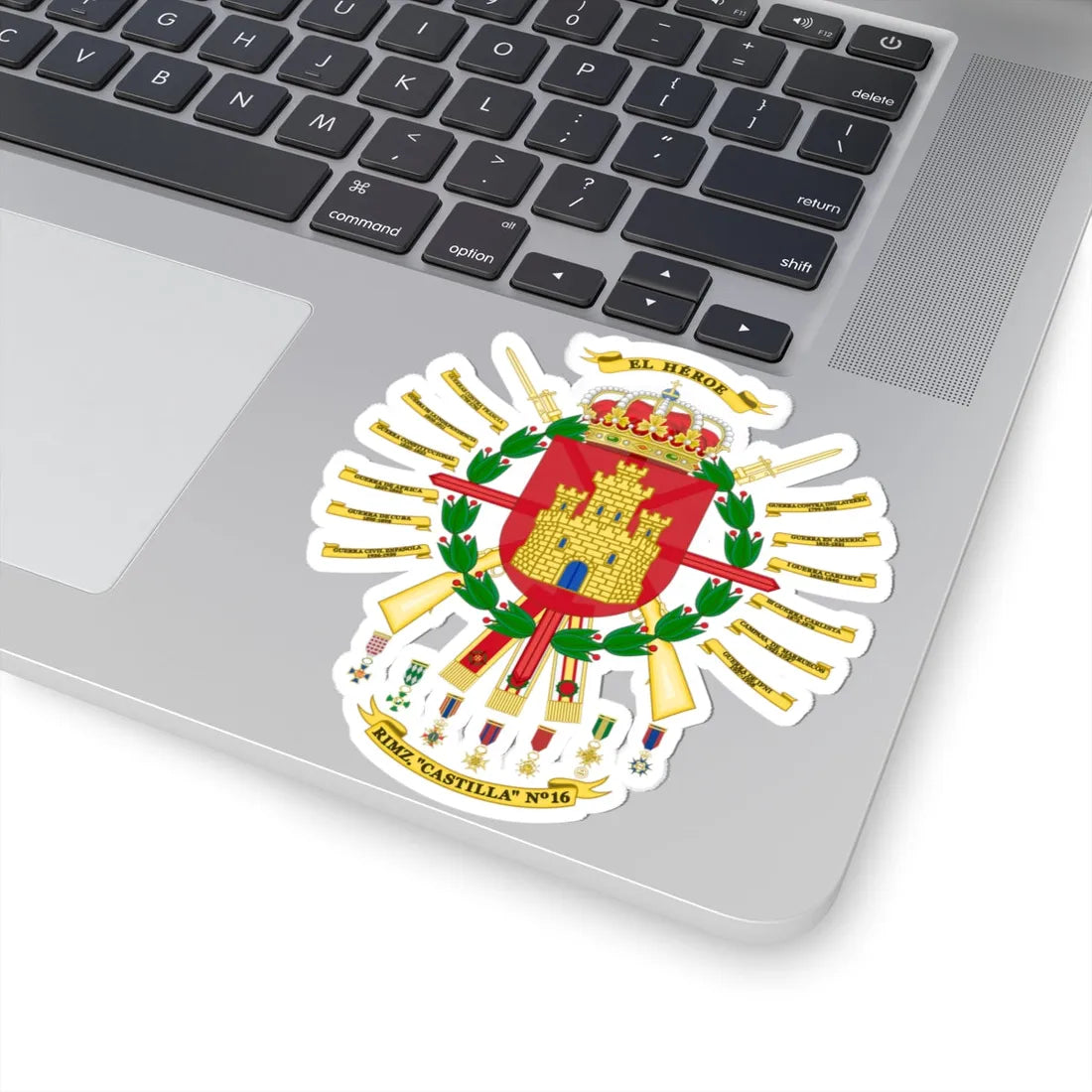 Coat of arms of the 16th Mechanized Infantry Regiment Castilla (Spain) (Coat of Arms) STICKER Vinyl Kiss-Cut Decal - The Sticker Space