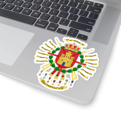 Coat of arms of the 16th Mechanized Infantry Regiment Castilla (Spain) (Coat of Arms) STICKER Vinyl Kiss-Cut Decal - The Sticker Space