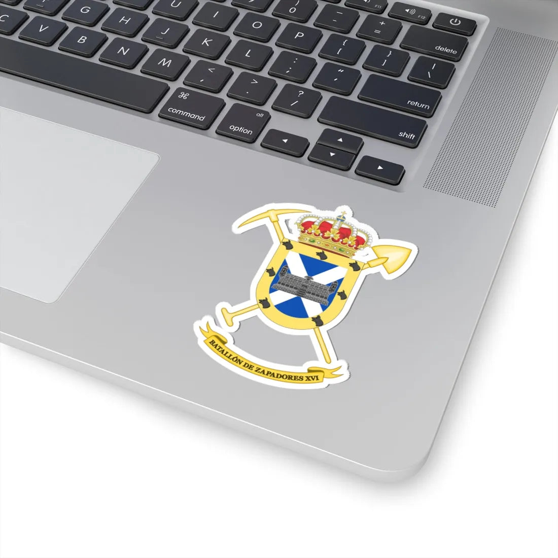 Coat of Arms of the 16th Military Engineering Battalion (Spain) (Coat of Arms) STICKER Vinyl Kiss-Cut Decal - The Sticker Space