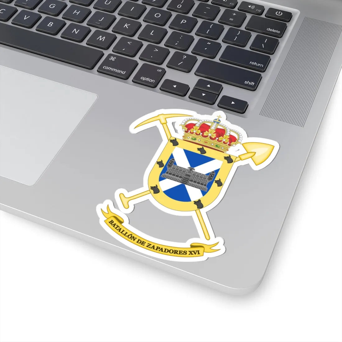Coat of Arms of the 16th Military Engineering Battalion (Spain) (Coat of Arms) STICKER Vinyl Kiss-Cut Decal - The Sticker Space