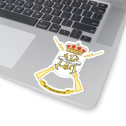 Coat of Arms of the 1st-2 Protected Infantry Battalion Princesa (Spain) (Coat of Arms) STICKER Vinyl Kiss-Cut Decal - The Sticker Space