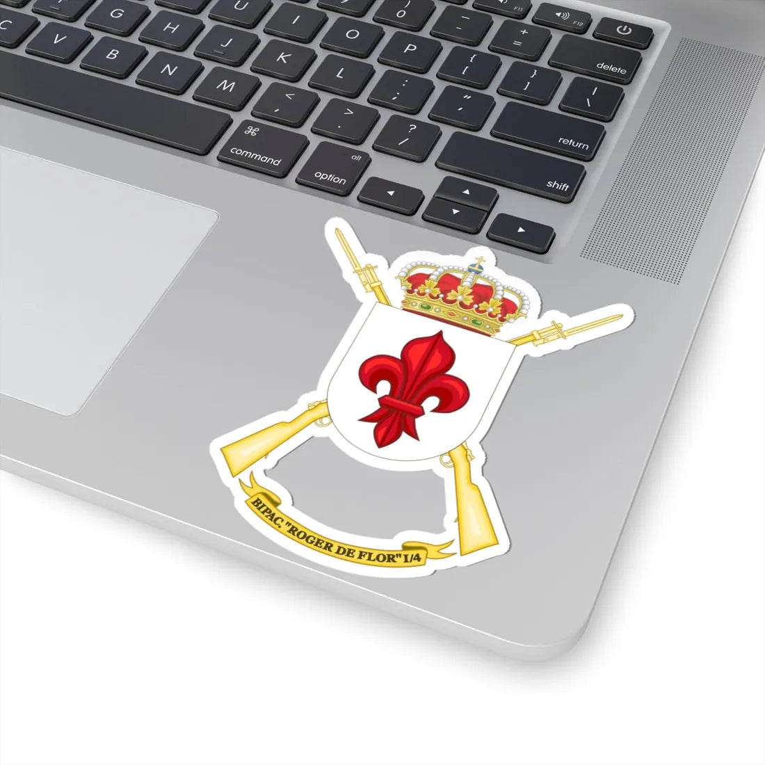 Coat of Arms of the 1st-4 Parachute Infantry Flag Roger de Flor (Spain) (Coat of Arms) STICKER Vinyl Kiss-Cut Decal - The Sticker Space