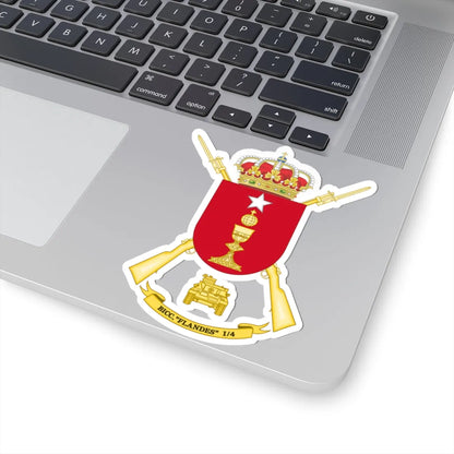 Coat of Arms of the 1st-4 Tank Infantry Battalion Flandes (Spain) (Coat of Arms) STICKER Vinyl Kiss-Cut Decal - The Sticker Space