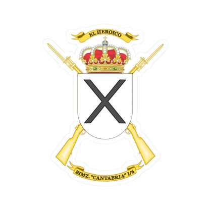 Coat of Arms of the 1st-6 Mechanized Infantry Battalion Cantabria (Spain) (Coat of Arms) STICKER Vinyl Kiss-Cut Decal 2 Inch White - The Sticker Space
