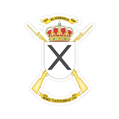 Coat of Arms of the 1st-6 Mechanized Infantry Battalion Cantabria (Spain) (Coat of Arms) STICKER Vinyl Kiss-Cut Decal 4 Inch White - The Sticker Space