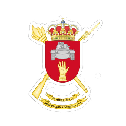 Coat of Arms of the 1st Divisional Logistics Group (Spain) (Coat of Arms) STICKER Vinyl Kiss-Cut Decal 6 Inch White - The Sticker Space