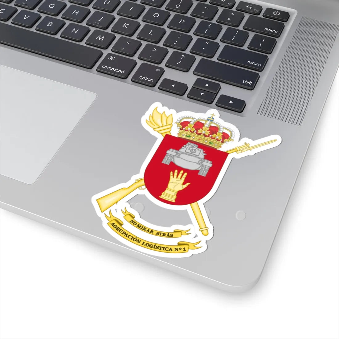 Coat of Arms of the 1st Divisional Logistics Group (Spain) (Coat of Arms) STICKER Vinyl Kiss-Cut Decal - The Sticker Space
