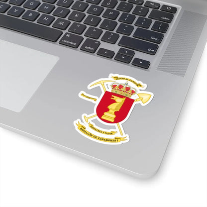 Coat of Arms of the 1st Engineer Battalion (Spain) (Coat of Arms) STICKER Vinyl Kiss-Cut Decal - The Sticker Space