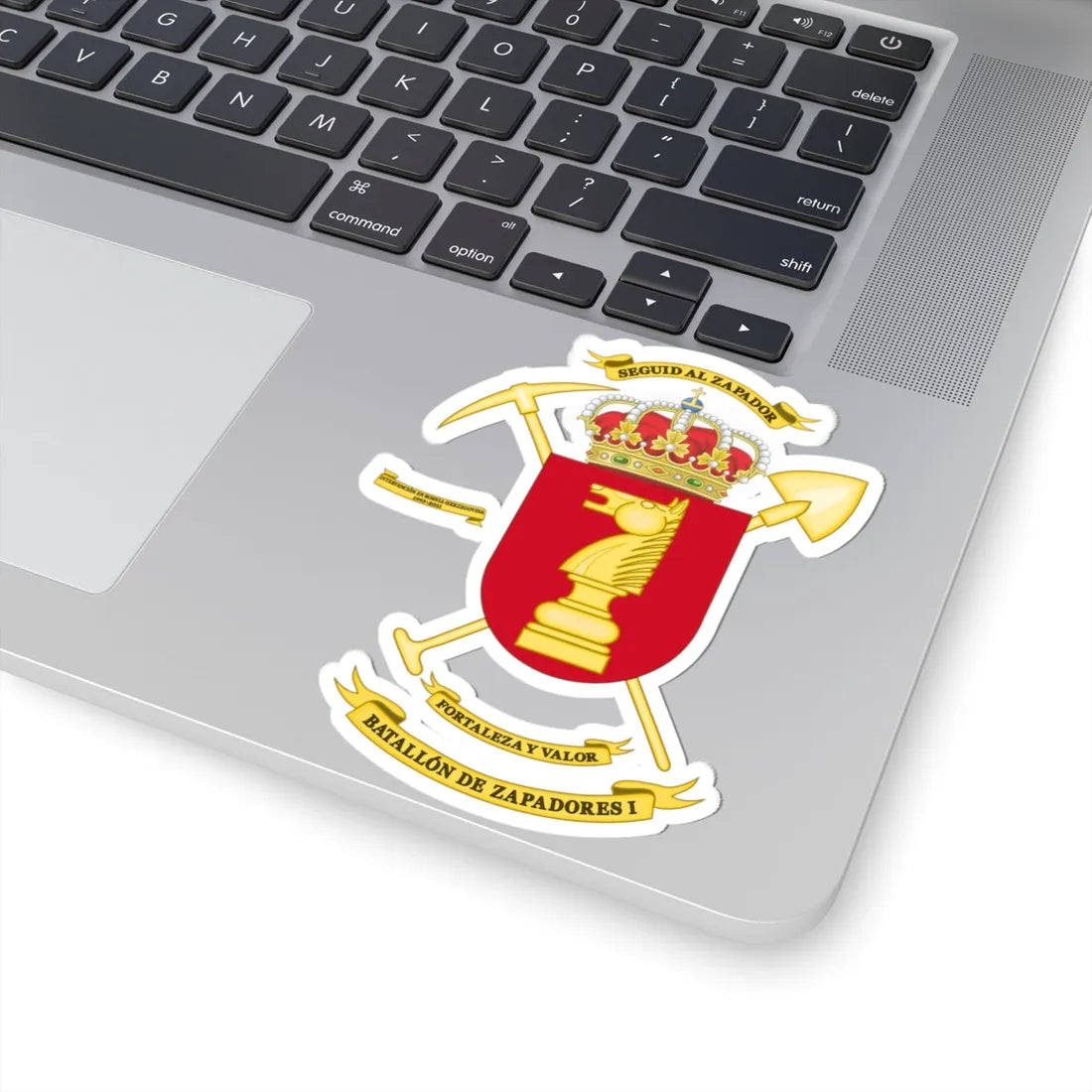 Coat of Arms of the 1st Engineer Battalion (Spain) (Coat of Arms) STICKER Vinyl Kiss-Cut Decal - The Sticker Space