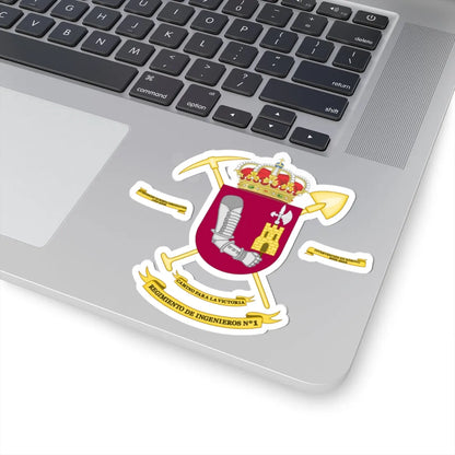 Coat of Arms of the 1st Engineer Regiment (Spain) (Coat of Arms) STICKER Vinyl Kiss-Cut Decal - The Sticker Space