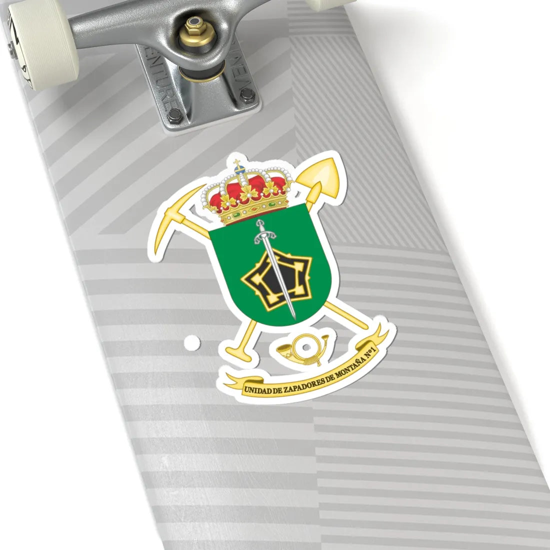 Coat of Arms of the 1st Mountain Engineer Unit (Spain) (Coat of Arms) STICKER Vinyl Kiss-Cut Decal - The Sticker Space