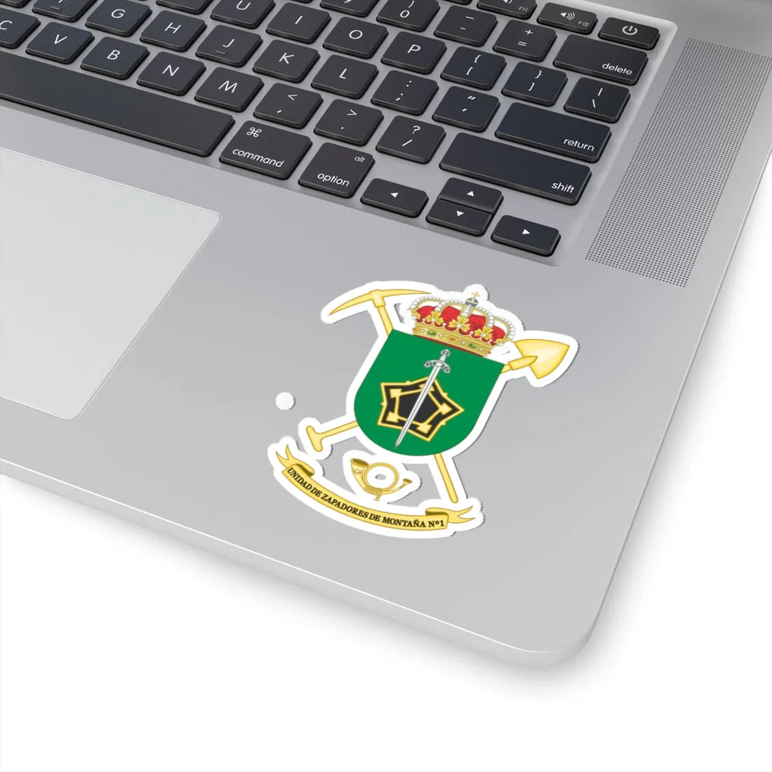 Coat of Arms of the 1st Mountain Engineer Unit (Spain) (Coat of Arms) STICKER Vinyl Kiss-Cut Decal - The Sticker Space
