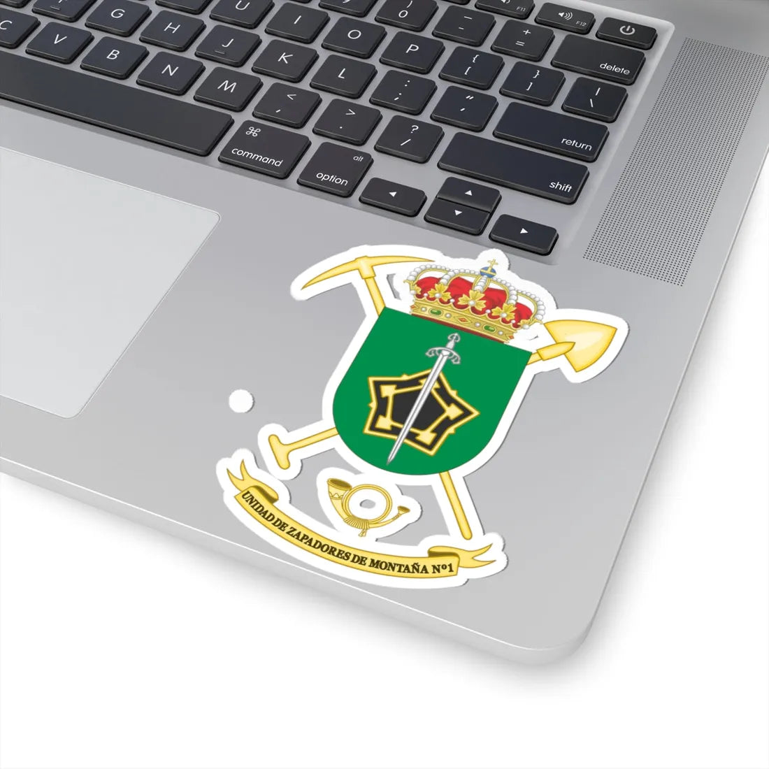 Coat of Arms of the 1st Mountain Engineer Unit (Spain) (Coat of Arms) STICKER Vinyl Kiss-Cut Decal - The Sticker Space