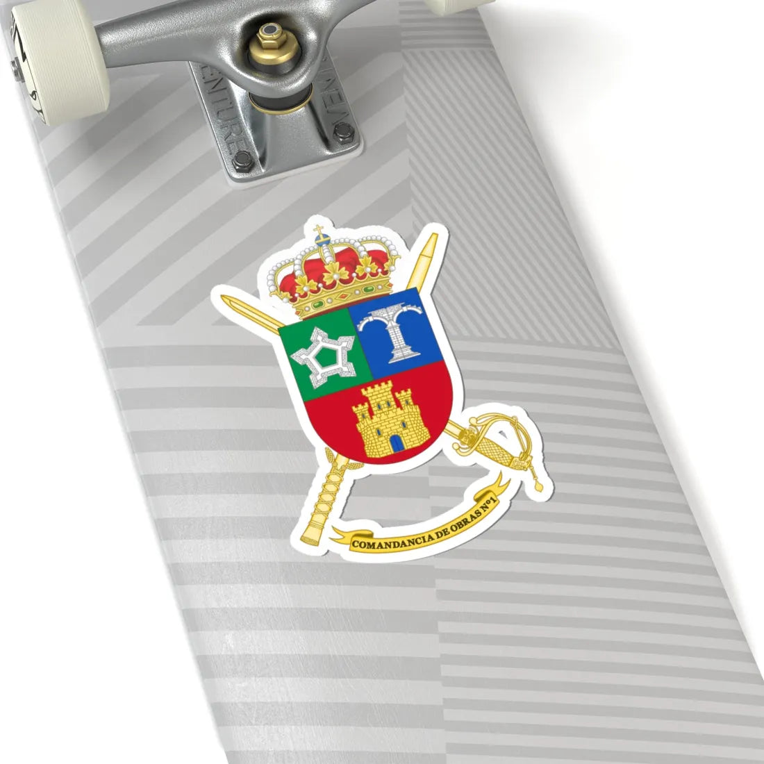Coat of Arms of the 1st Spanish Army Construction Command (Spain) (Coat of Arms) STICKER Vinyl Kiss-Cut Decal - The Sticker Space