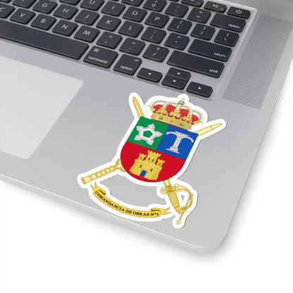 Coat of Arms of the 1st Spanish Army Construction Command (Spain) (Coat of Arms) STICKER Vinyl Kiss-Cut Decal - The Sticker Space