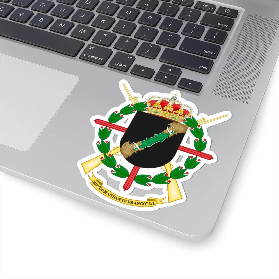 Coat of Arms of the 1st Spanish Legion Flag Comandante Franco (Spain) (Coat of Arms) STICKER Vinyl Kiss-Cut Decal - The Sticker Space