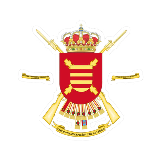 Coat of Arms of the 1st Spanish Legion Tercio Great Captain (Spain) (Coat of Arms) STICKER Vinyl Kiss-Cut Decal 2 Inch White - The Sticker Space