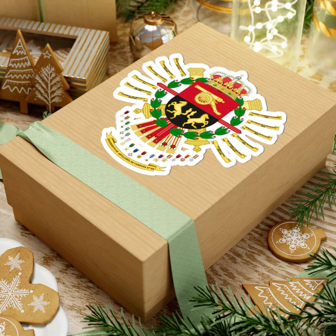 Coat of Arms of the 20th Field Artillery Regiment (Spain) (Coat of Arms) STICKER Vinyl Kiss-Cut Decal - The Sticker Space