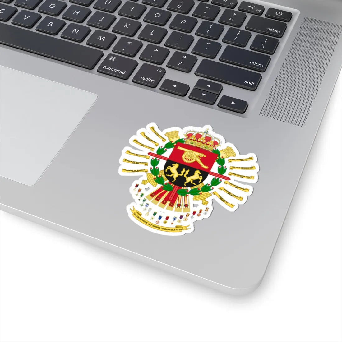 Coat of Arms of the 20th Field Artillery Regiment (Spain) (Coat of Arms) STICKER Vinyl Kiss-Cut Decal - The Sticker Space