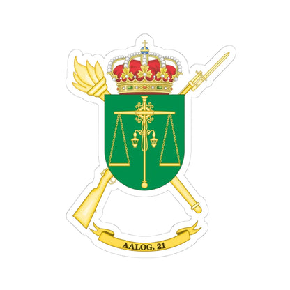 Coat of Arms of the 21st Logistics Support Group (Spain) (Coat of Arms) STICKER Vinyl Kiss-Cut Decal 4 Inch White - The Sticker Space