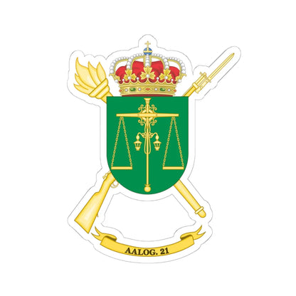 Coat of Arms of the 21st Logistics Support Group (Spain) (Coat of Arms) STICKER Vinyl Kiss-Cut Decal 6 Inch White - The Sticker Space