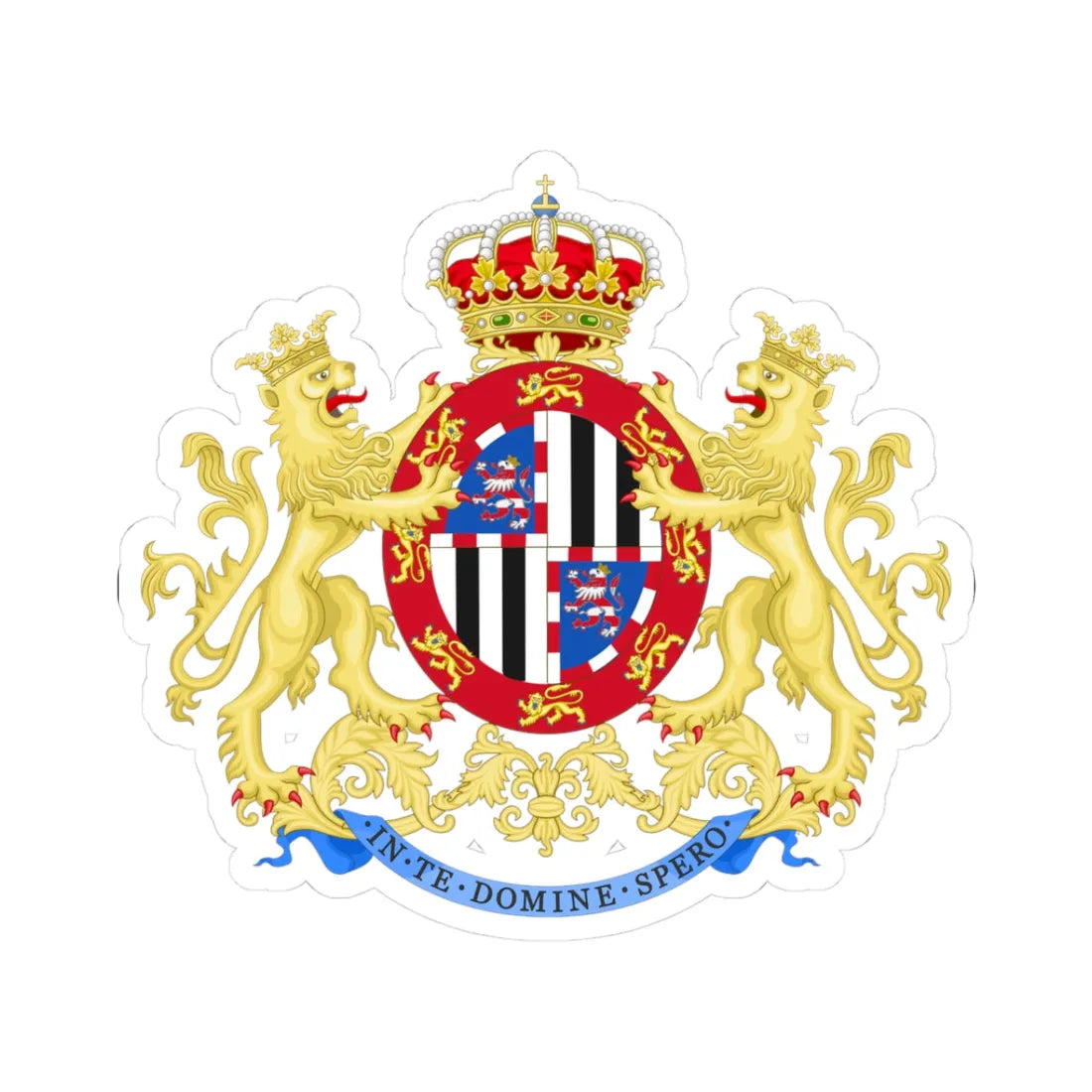 Coat of Arms of the 22nd Hunter Cavalry Regiment Victoria Eugenia (Spain) (Coat of Arms) STICKER Vinyl Kiss-Cut Decal 3 Inch White - The Sticker Space