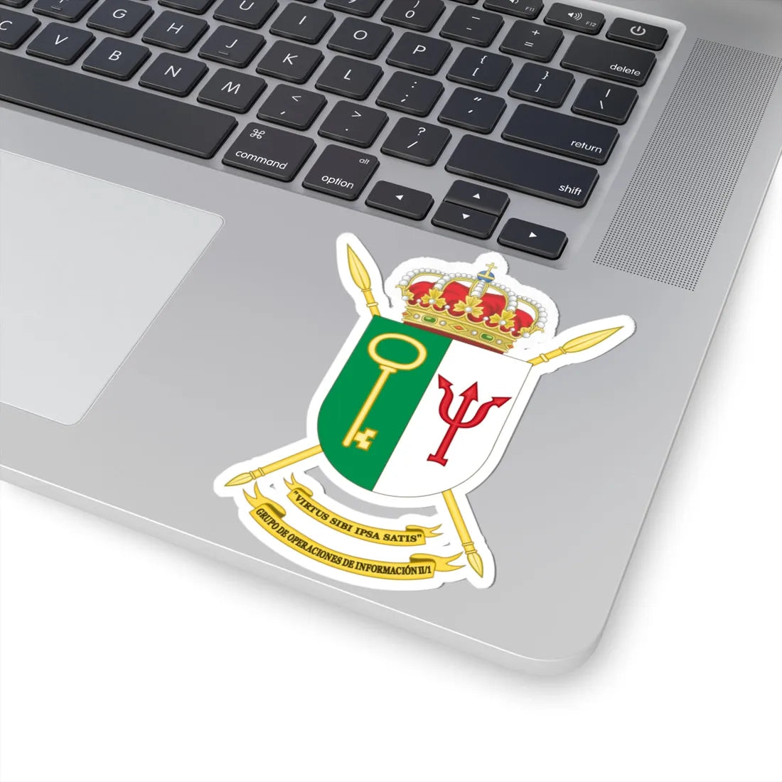 Coat of Arms of the 2nd-1 Information Operations Group (Spain) (Coat of Arms) STICKER Vinyl Kiss-Cut Decal - The Sticker Space