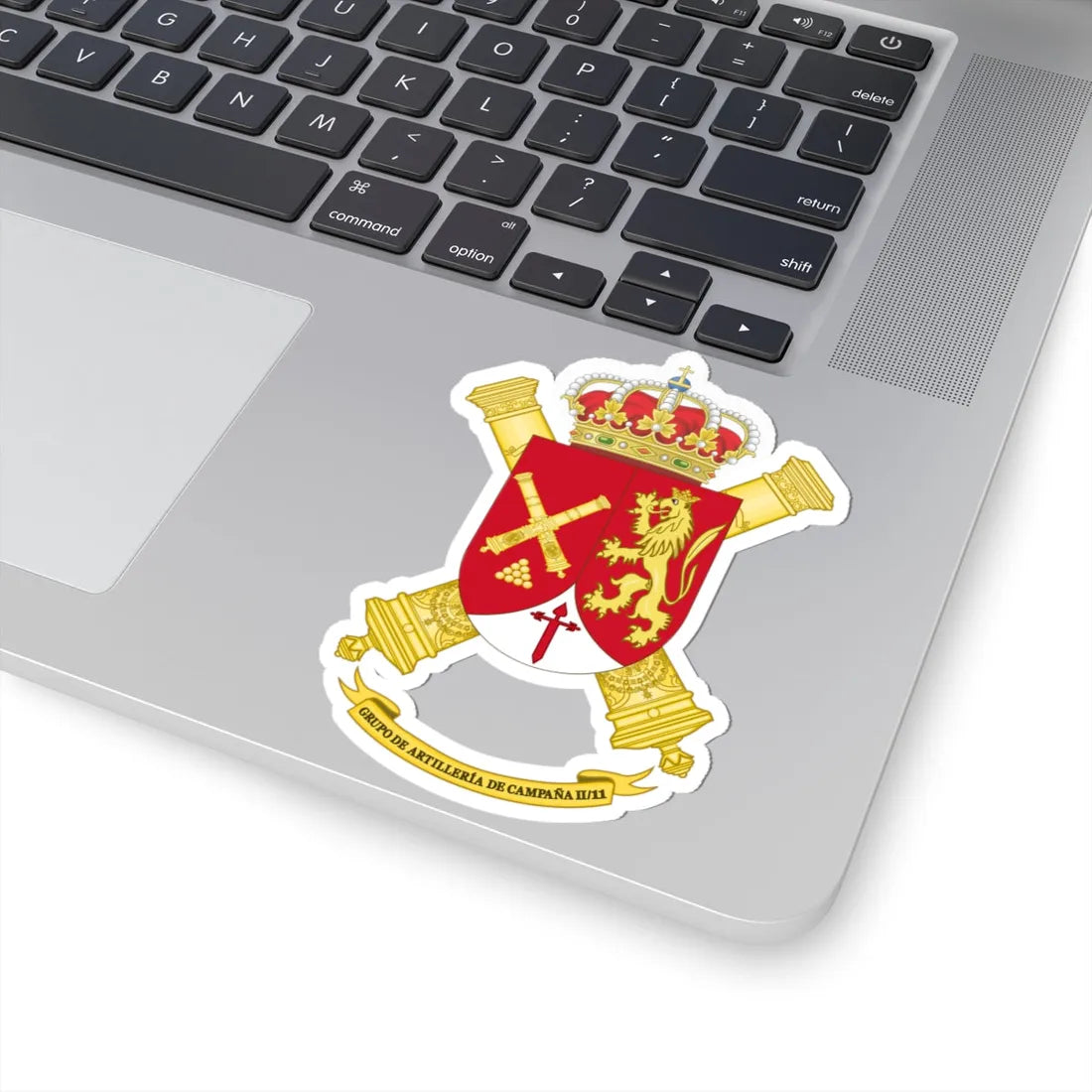 Coat of Arms of the 2nd-11 Field Artillery Battalion (Spain) (Coat of Arms) STICKER Vinyl Kiss-Cut Decal - The Sticker Space