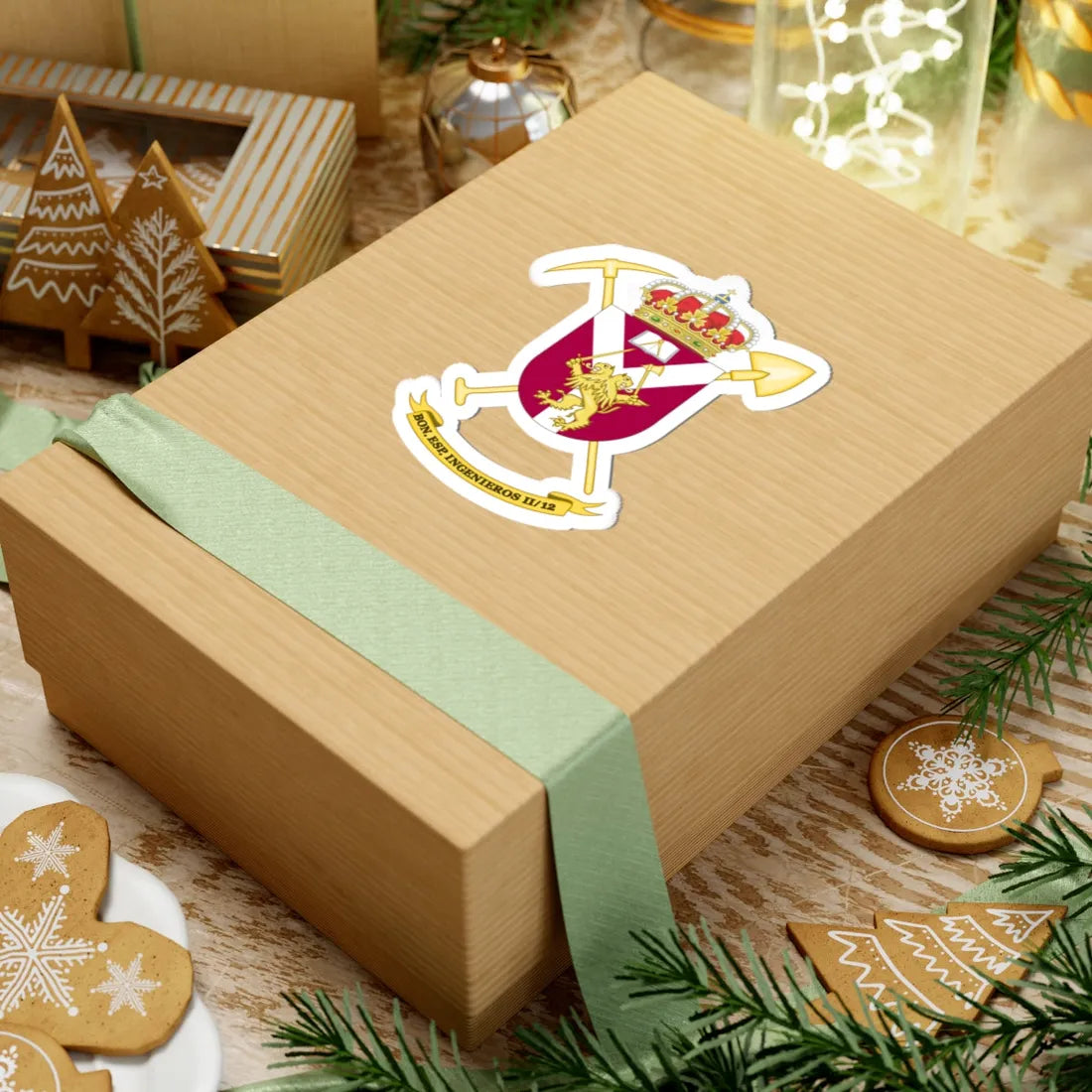 Coat of Arms of the 2nd-12 Railroad Building Battalion (Spain) (Coat of Arms) STICKER Vinyl Kiss-Cut Decal - The Sticker Space