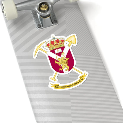 Coat of Arms of the 2nd-12 Railroad Building Battalion (Spain) (Coat of Arms) STICKER Vinyl Kiss-Cut Decal - The Sticker Space