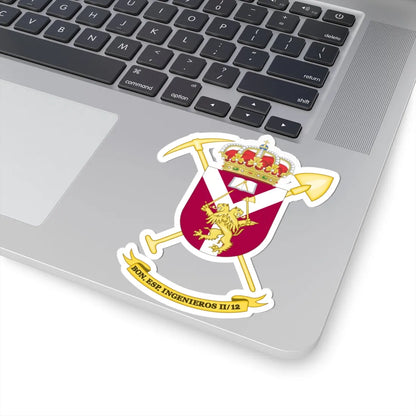 Coat of Arms of the 2nd-12 Railroad Building Battalion (Spain) (Coat of Arms) STICKER Vinyl Kiss-Cut Decal - The Sticker Space