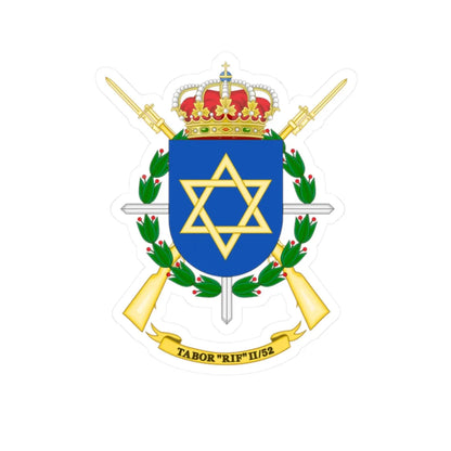 Coat of Arms of the 2nd-52 Regulares Battalion Rif (Spain) (Coat of Arms) STICKER Vinyl Kiss-Cut Decal 2 Inch White - The Sticker Space