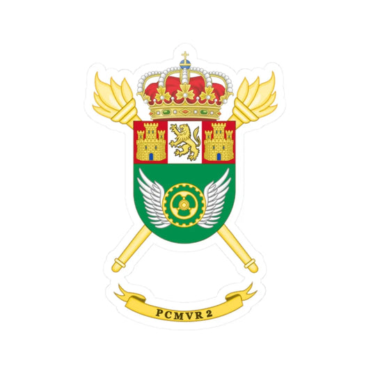 Coat of Arms of the 2nd PCMVR (Spain) (Coat of Arms) STICKER Vinyl Kiss-Cut Decal 2 Inch White - The Sticker Space