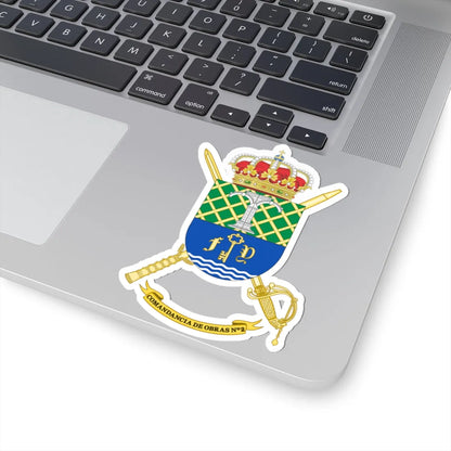 Coat of Arms of the 2nd Spanish Army Construction Command (Spain) (Coat of Arms) STICKER Vinyl Kiss-Cut Decal - The Sticker Space