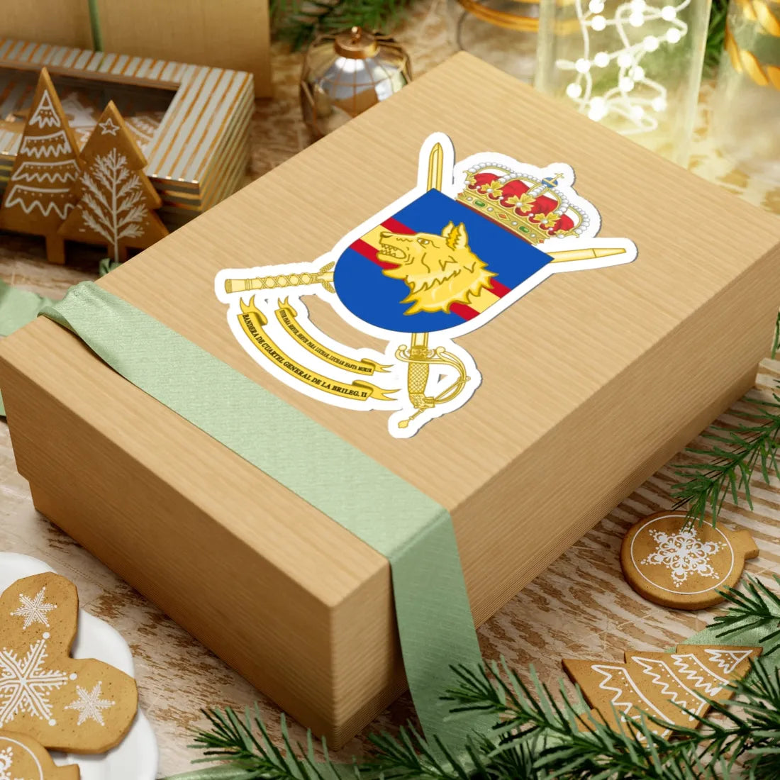 Coat of Arms of the 2nd Spanish Legion Brigade Headquarters Flag (Spain) (Coat of Arms) STICKER Vinyl Kiss-Cut Decal - The Sticker Space