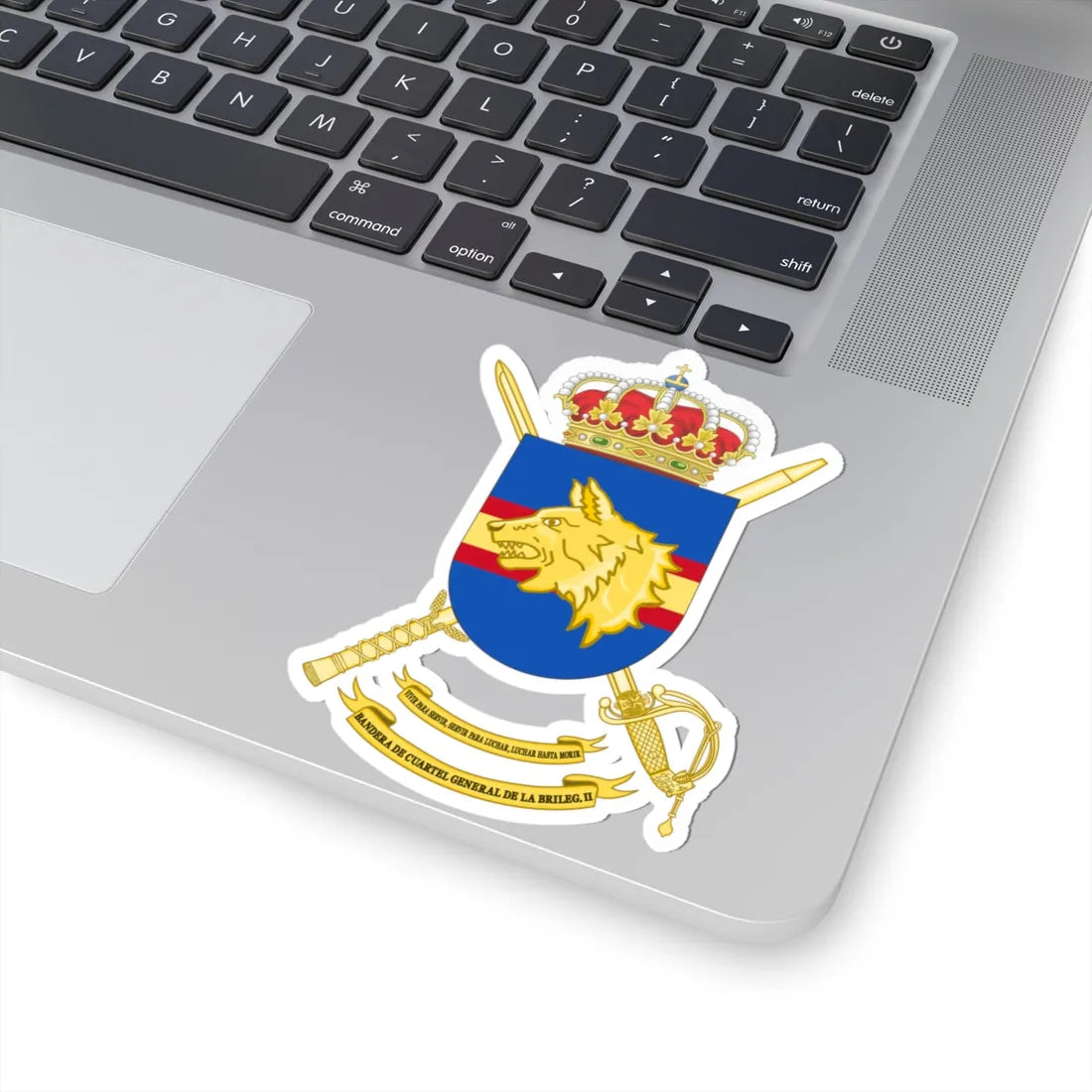 Coat of Arms of the 2nd Spanish Legion Brigade Headquarters Flag (Spain) (Coat of Arms) STICKER Vinyl Kiss-Cut Decal - The Sticker Space