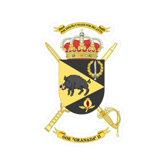 Coat of Arms of the 2nd Special Operations Group Granada (Spain) (Coat of Arms) STICKER Vinyl Kiss-Cut Decal 2 Inch White - The Sticker Space