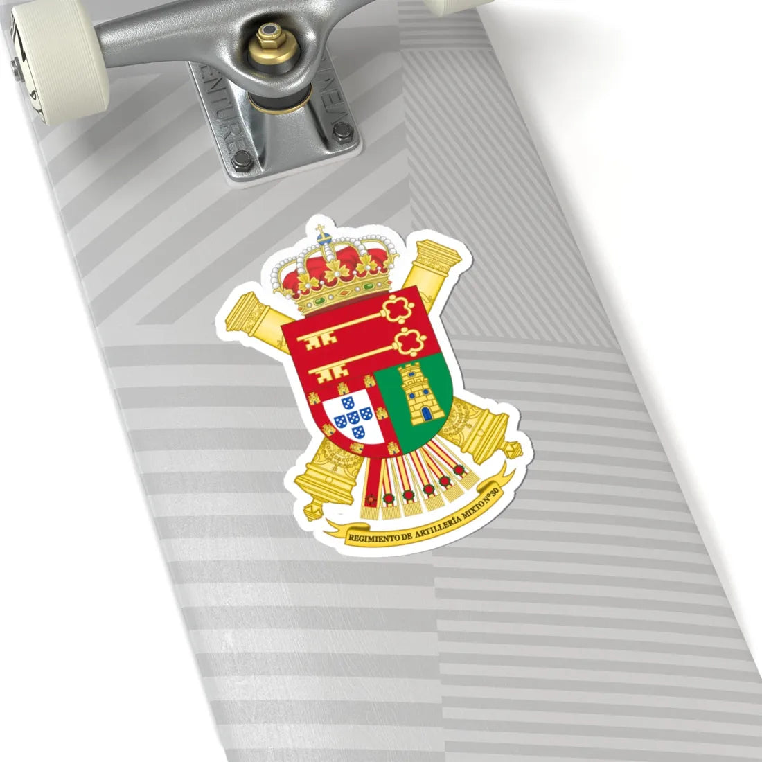 Coat of Arms of the 30th Mixed Artillery Regiment (Spain) (Coat of Arms) STICKER Vinyl Kiss-Cut Decal - The Sticker Space