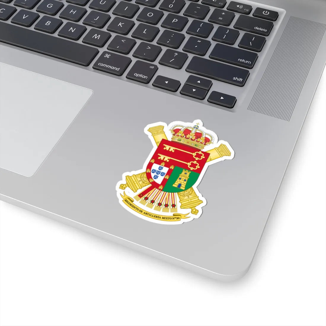 Coat of Arms of the 30th Mixed Artillery Regiment (Spain) (Coat of Arms) STICKER Vinyl Kiss-Cut Decal - The Sticker Space