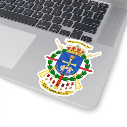 Coat of Arms of the 31st Mechanized Infantry Regiment Asturias (Spain) (Coat of Arms) STICKER Vinyl Kiss-Cut Decal - The Sticker Space