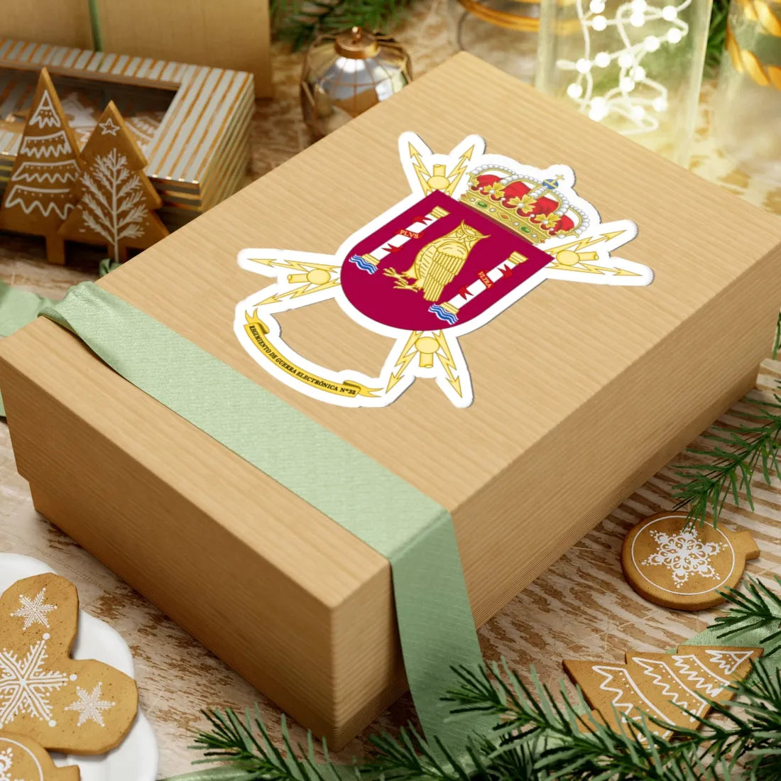 Coat of Arms of the 32nd Electronic Warfare Regiment (Spain) (Coat of Arms) STICKER Vinyl Kiss-Cut Decal - The Sticker Space