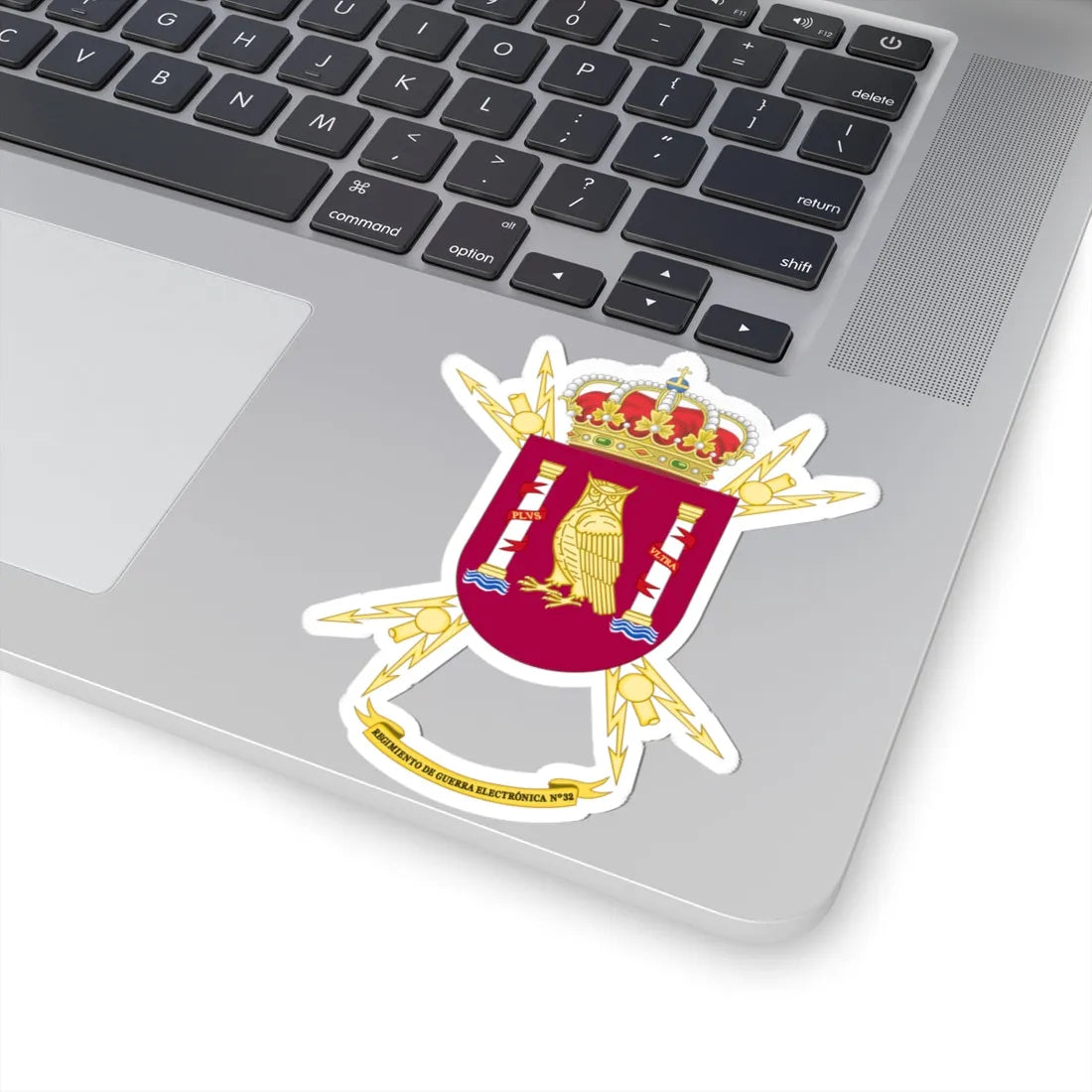 Coat of Arms of the 32nd Electronic Warfare Regiment (Spain) (Coat of Arms) STICKER Vinyl Kiss-Cut Decal - The Sticker Space