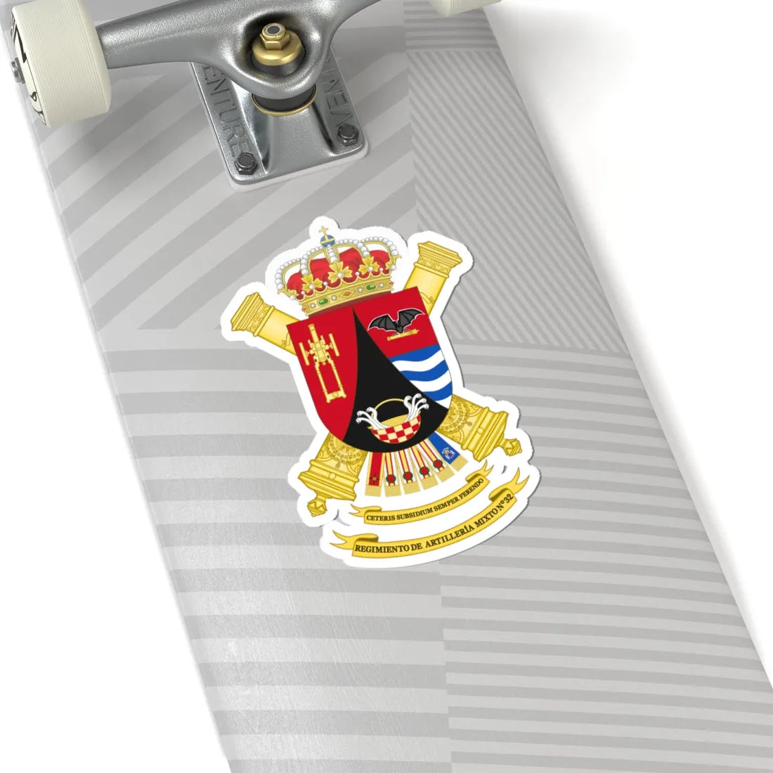 Coat of Arms of the 32nd Mixed Artillery Regiment (Spain) (Coat of Arms) STICKER Vinyl Kiss-Cut Decal - The Sticker Space