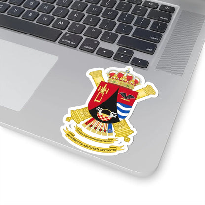 Coat of Arms of the 32nd Mixed Artillery Regiment (Spain) (Coat of Arms) STICKER Vinyl Kiss-Cut Decal - The Sticker Space
